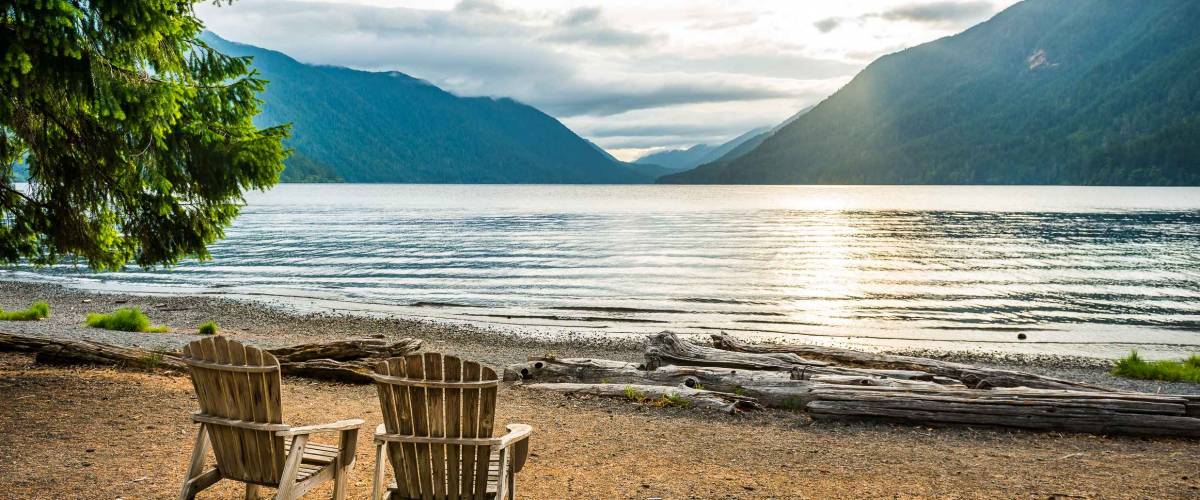 scenic view of lake Crescent in Olympic national park,Washington State.Usa