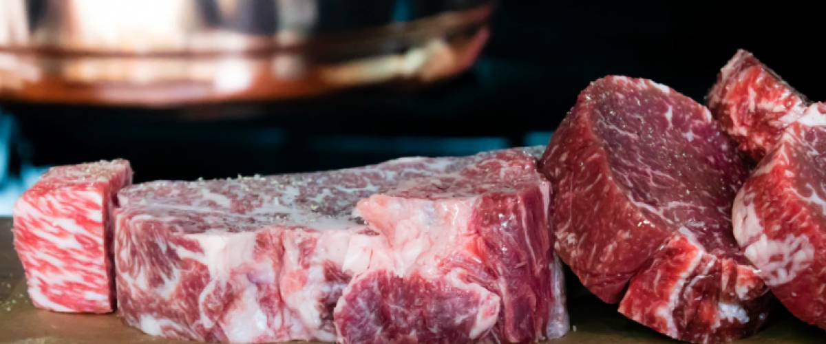 Raw steaks