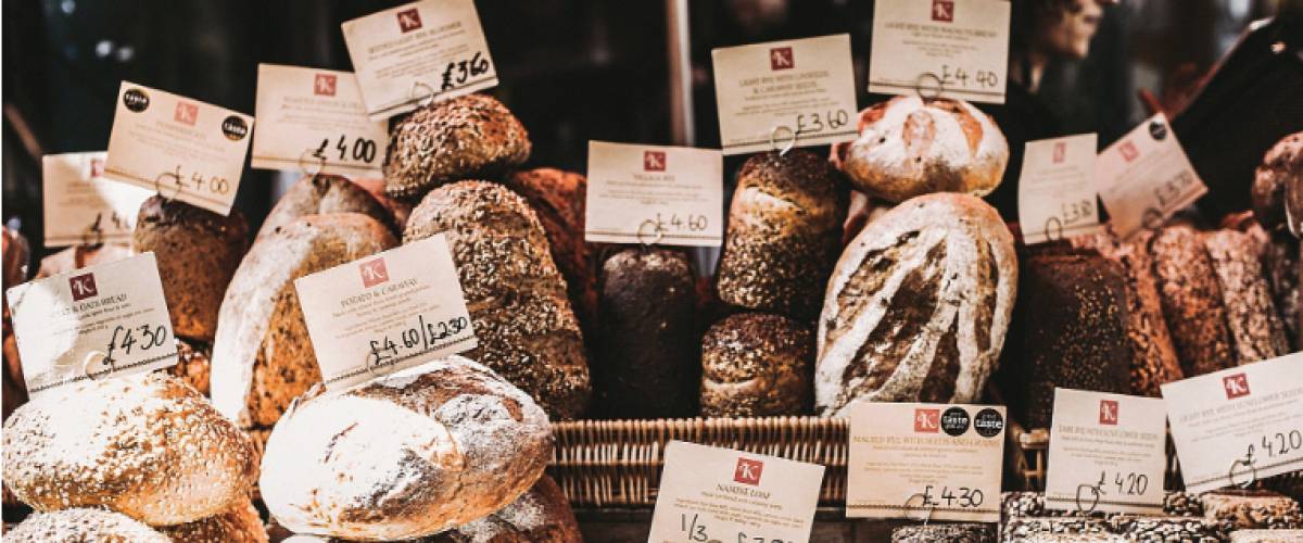 Baskets full of loaves of bread