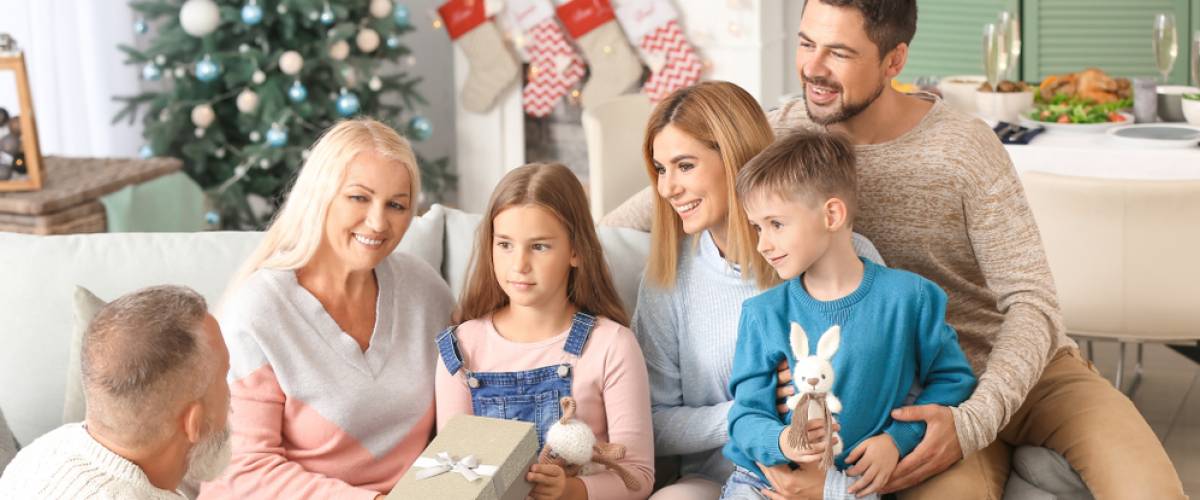 Family celebrating christmas