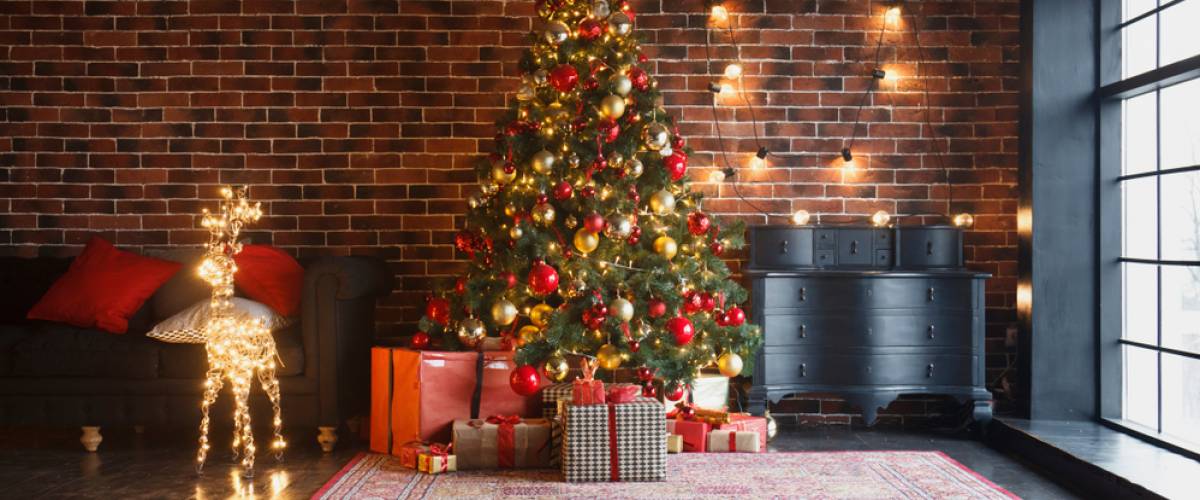 Christmas tree in room