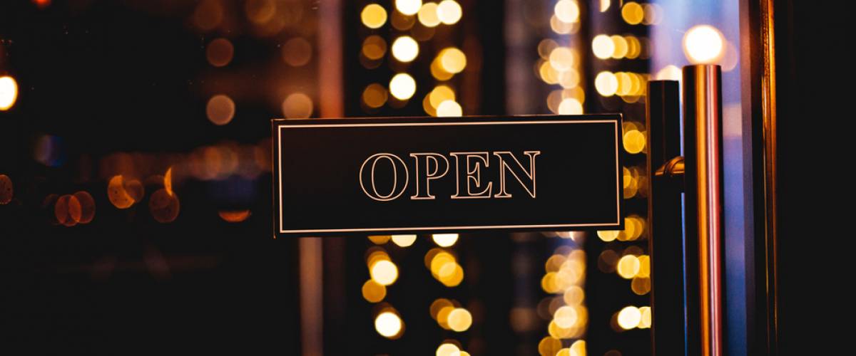 Open sign in store