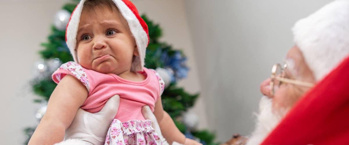 Baby scared of Santa