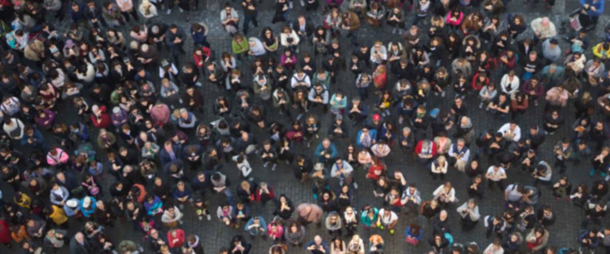 Blurred People View from Above