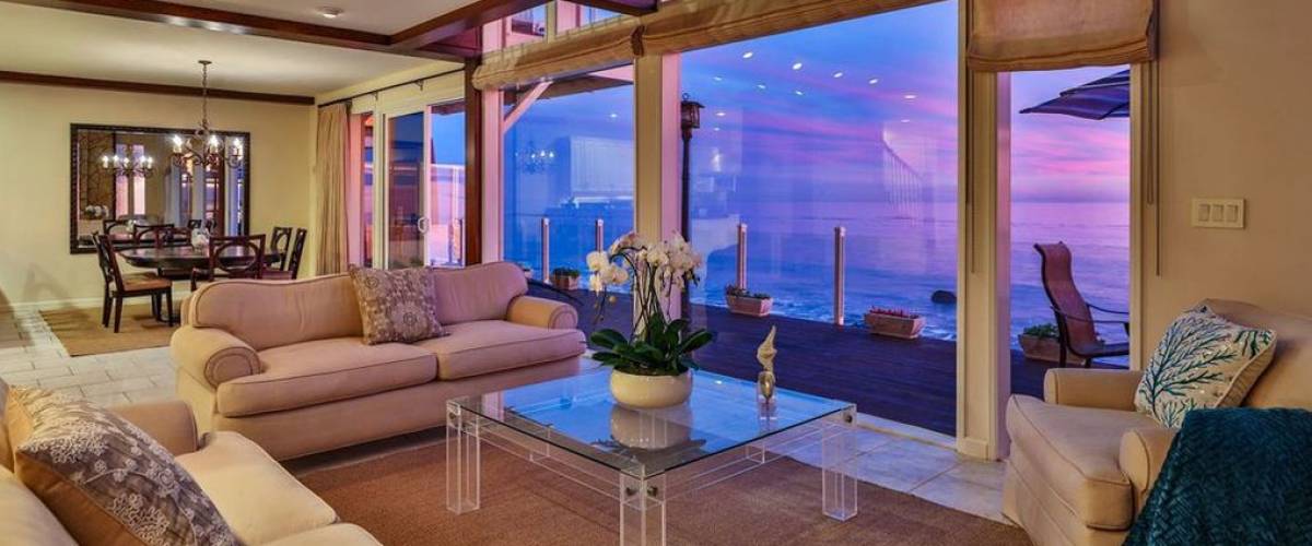 The view at sunset from the Malibu home recently sold by Barry Williams of The Brady Bunch