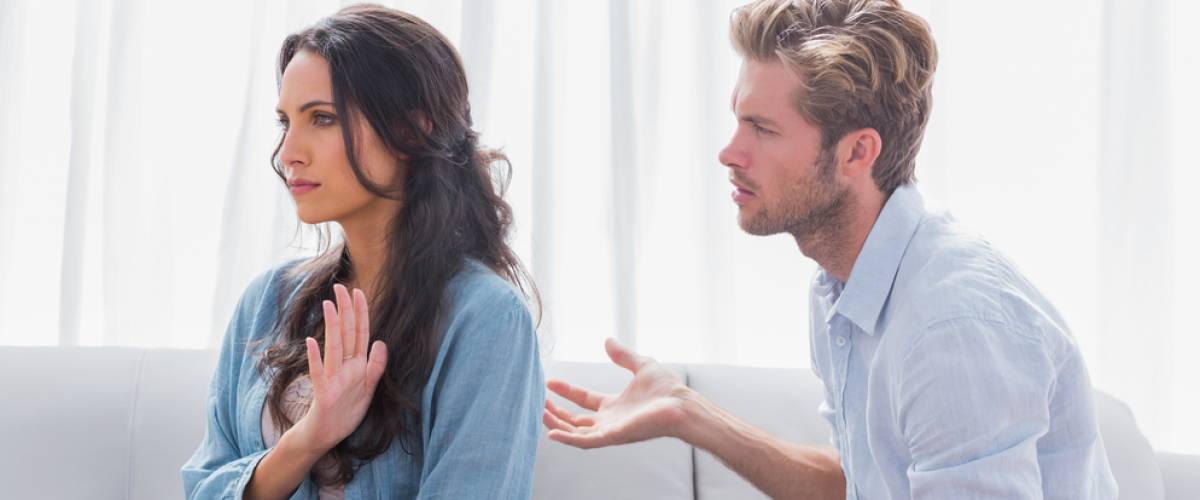 Woman angry at man