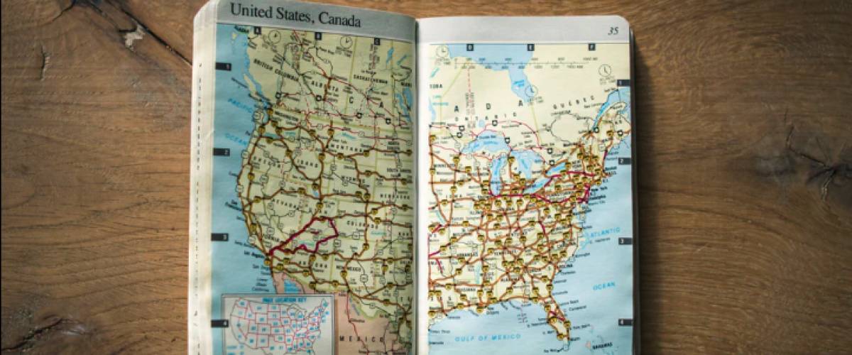 Map of the United States and Canada