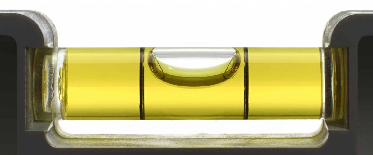 Spirit Level Close Up on White