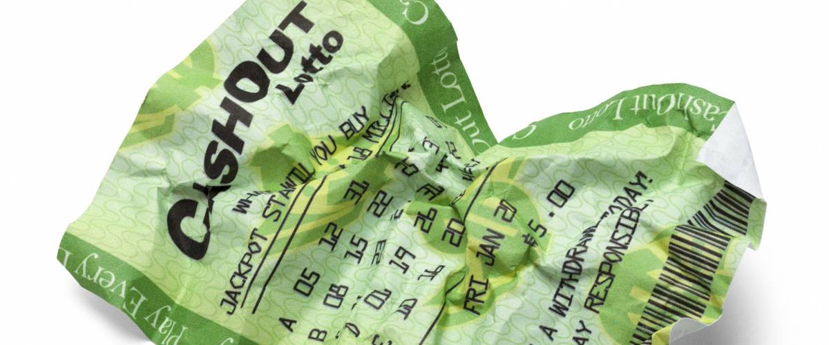 Losing Lottery Ticket Isolated on White Background.