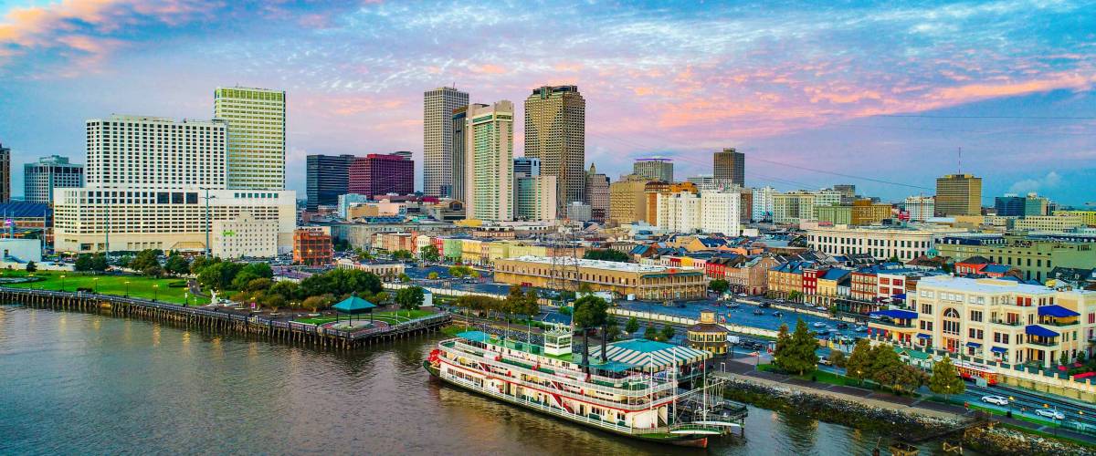 New Orleans, Louisiana, USA Downtown Skyline Aerial