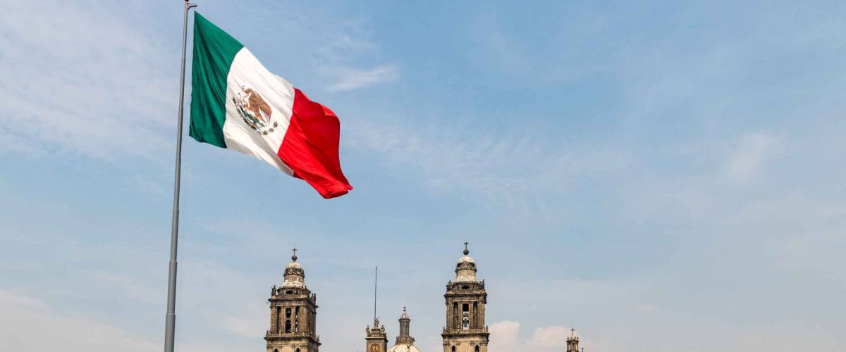 Panoramic view of Zocalo and Cathedral - Mexico City, Mexico