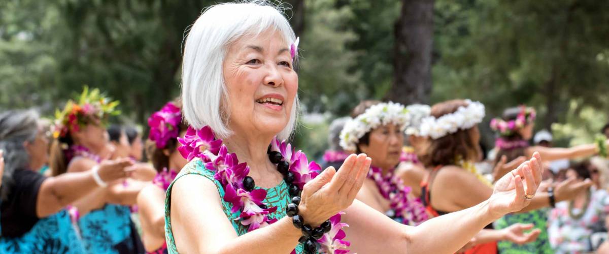 Honolulu, Hawaii, USA, 01.May. 2018: The 91st annual Lei day celebration at Kapiolani Park to celebrate the spirit of giving and receiving Lei, symbolizing welcome and hospitality.