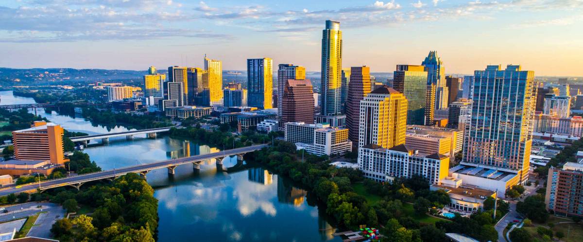 Austin Texas USA sunrise skyline cityscape