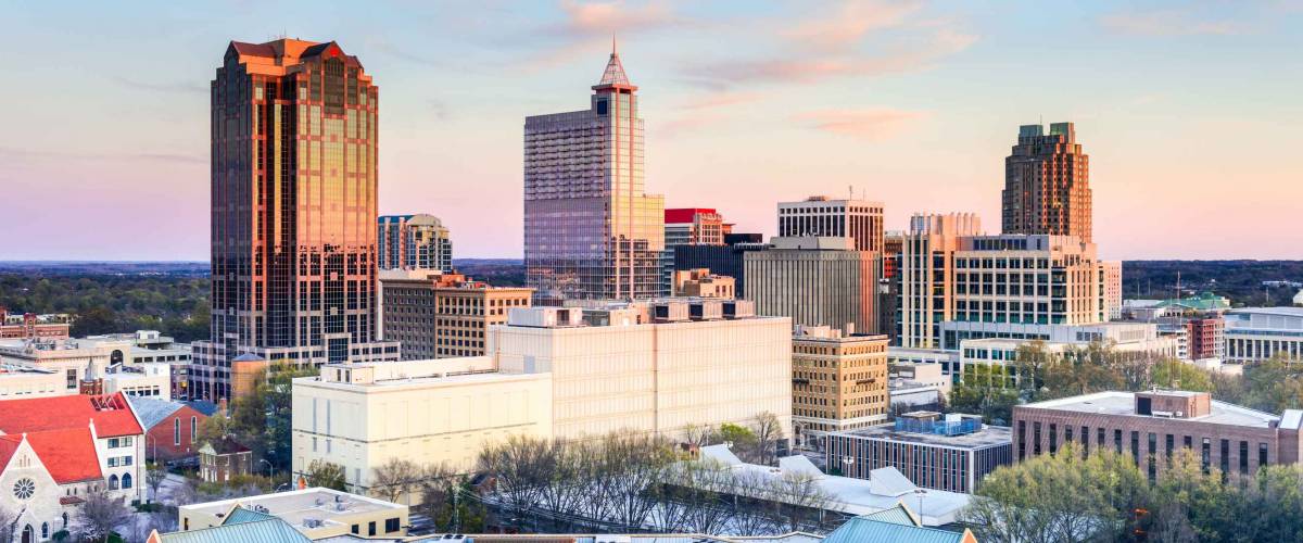 Raleigh, North Carolina, USA downtown city skyline.