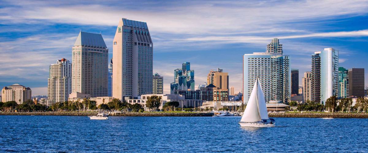 Downtown San Diego sunset. Southern California, USA.