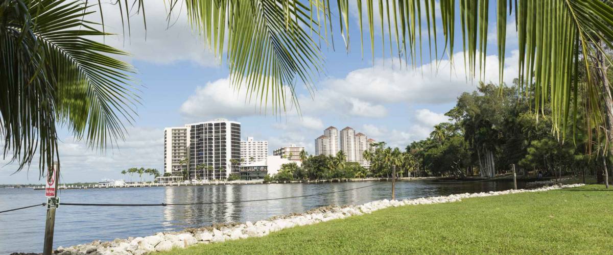 Cape Coral, Florida. View from beach on Cape Coral.
