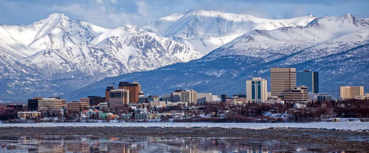 Anchorage Skyline with a winter reflection