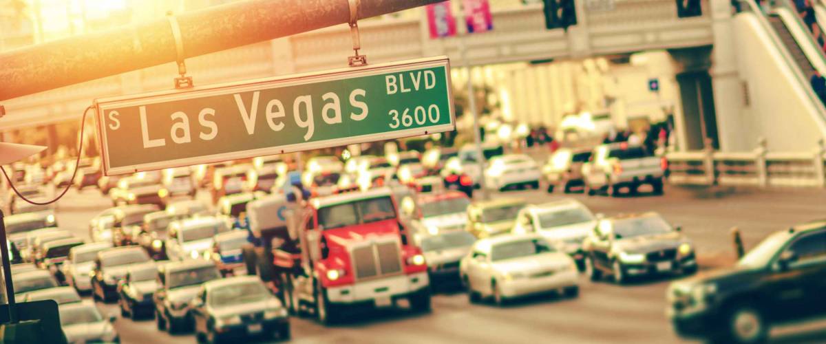 Las Vegas Strip Traffic. Afternoon Commute. Nevada, United States of America.