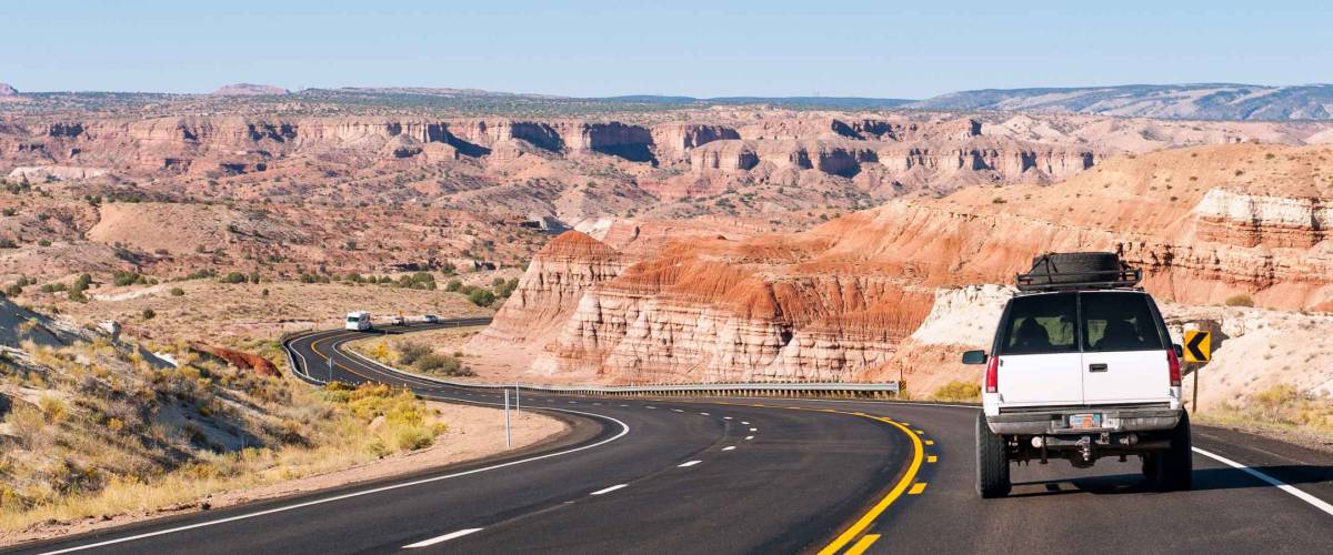 A car on the road in arizona