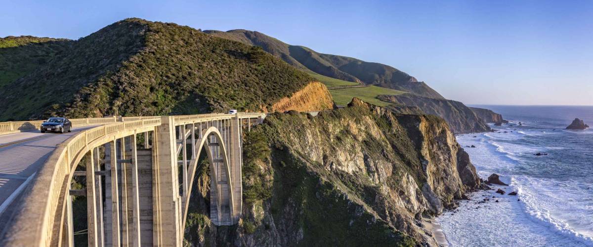 View from the Bixby Bridge shore line near Big Sur