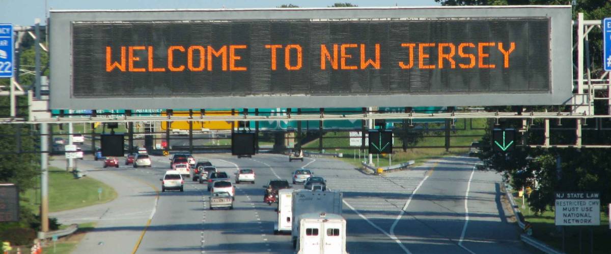 Welcome to New Jersey signage