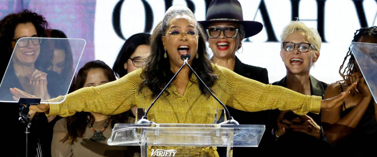 Oprah Winfrey accepting an award