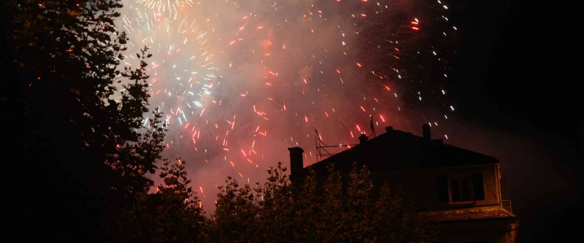 fireworks from a house