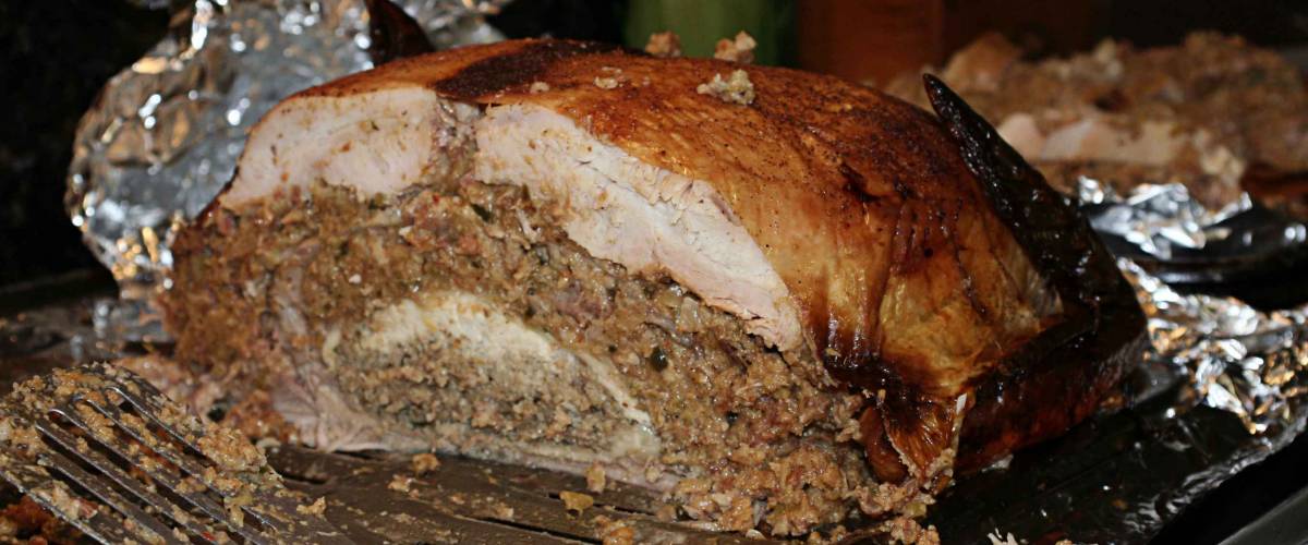 Sliced turducken for Thanksgiving
