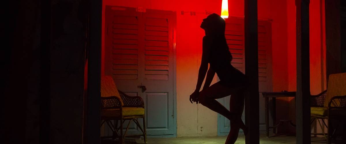 Woman Silhouette Dancing at the Hotel