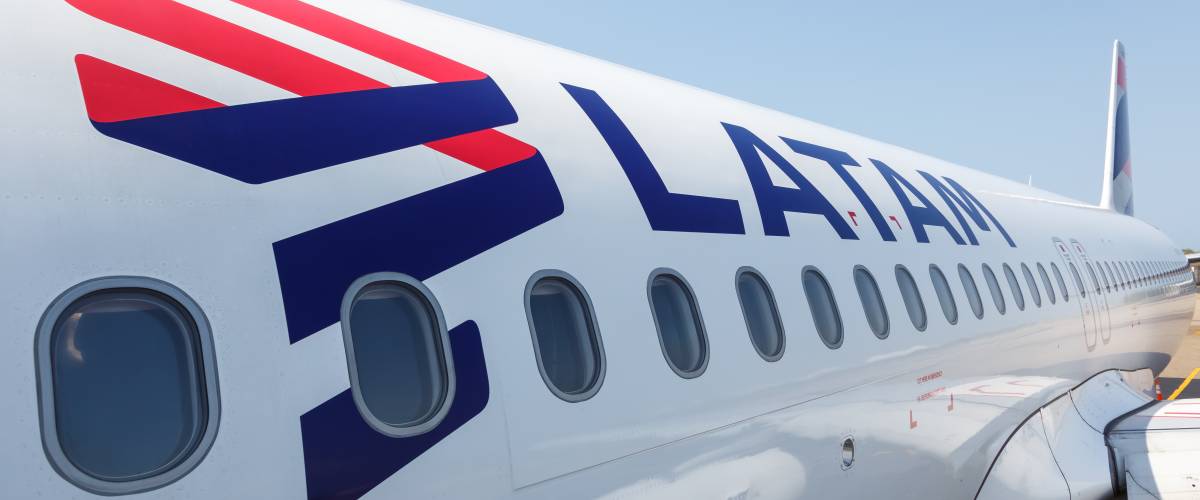 LATAM airplane on the ground.