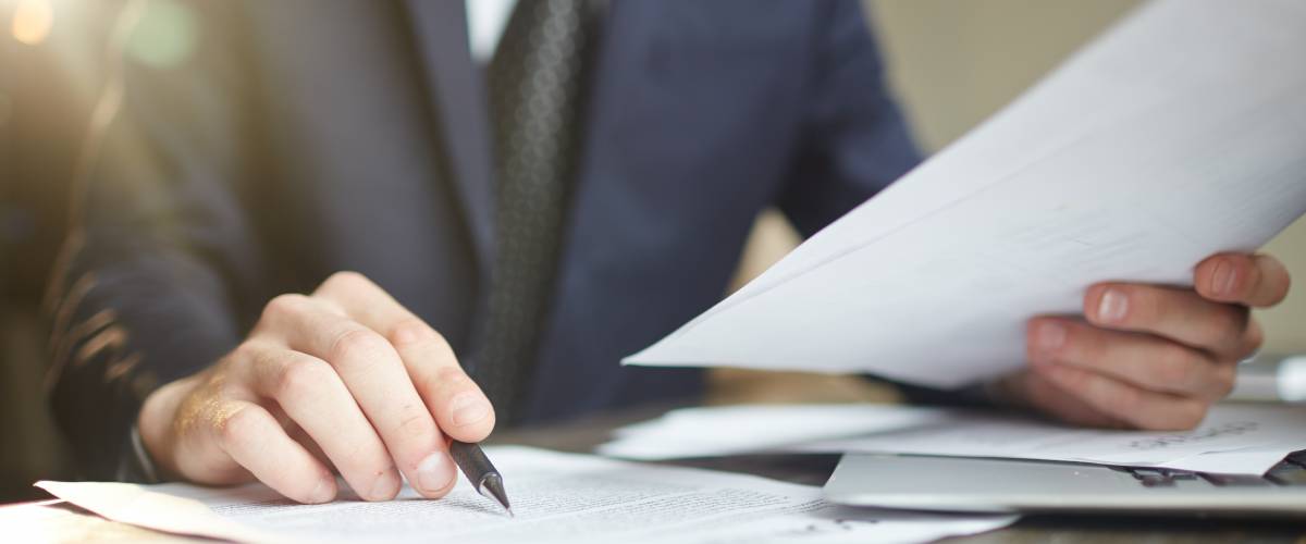 Man reviewing contract