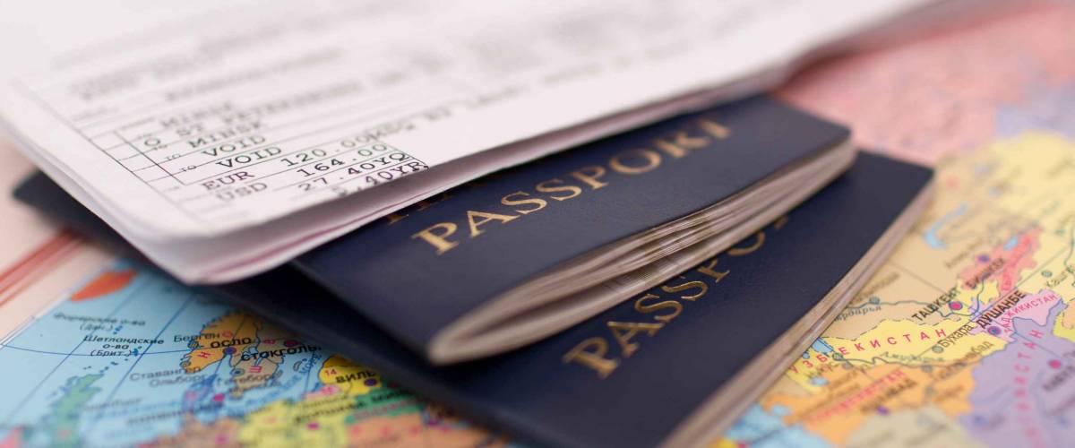 Passport on map