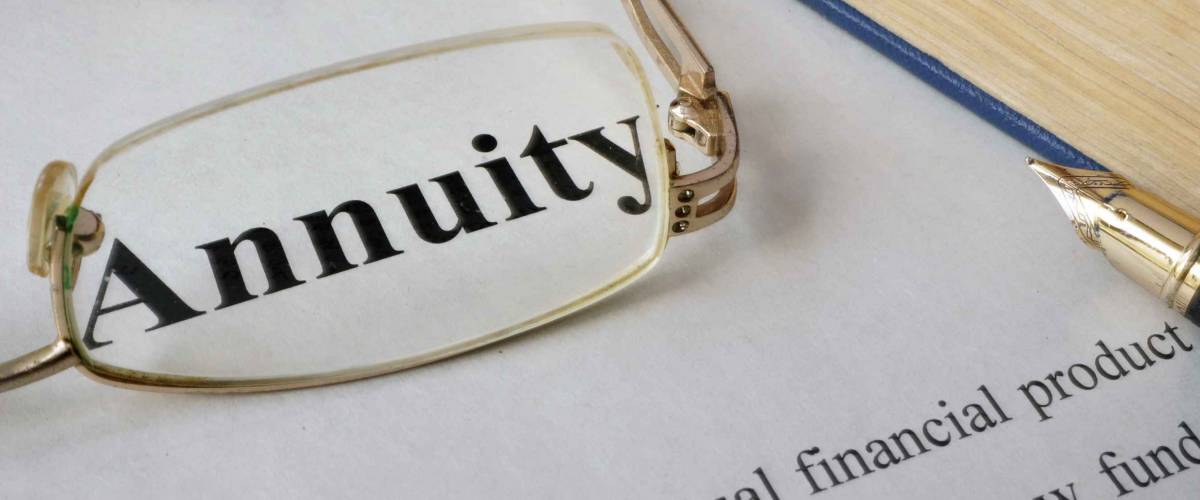 Annuity written on a paper. Finance concept.