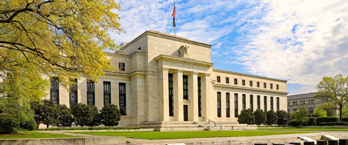 Federal Reserve building in Washington, DC., in the Spring