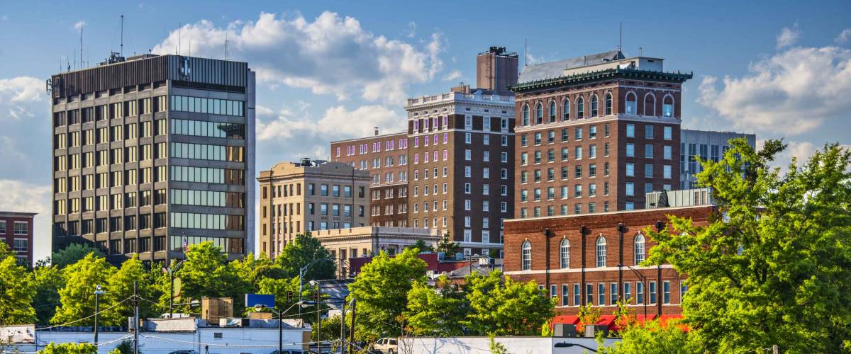 Greenville, South Carolina, USA downtown buildings.