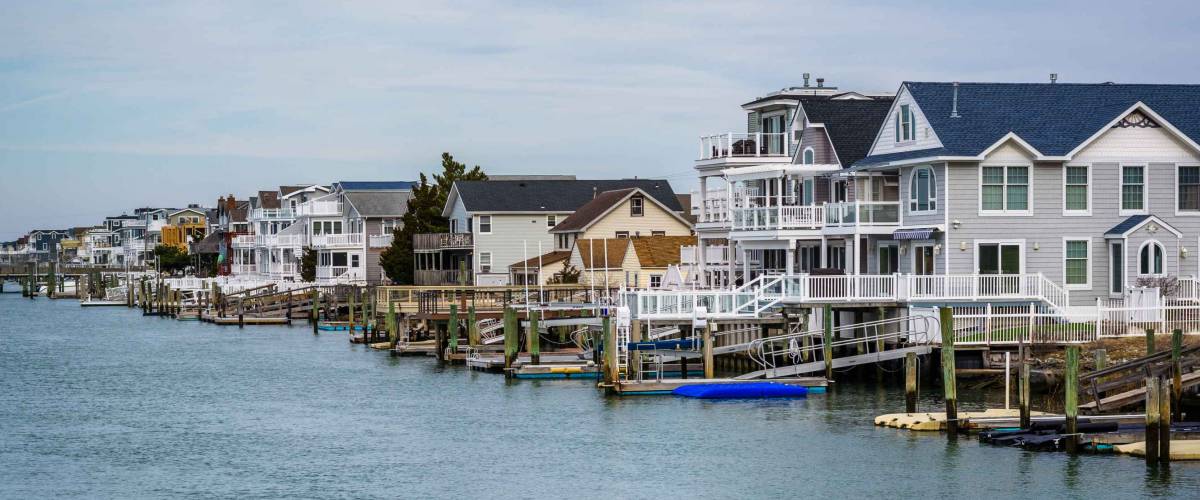 Waterfront homes in Avalon, New Jersey.