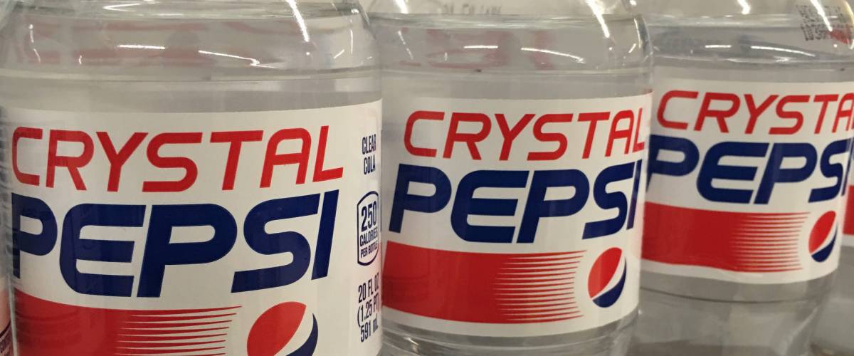 Bottles of Crystal Pepsi