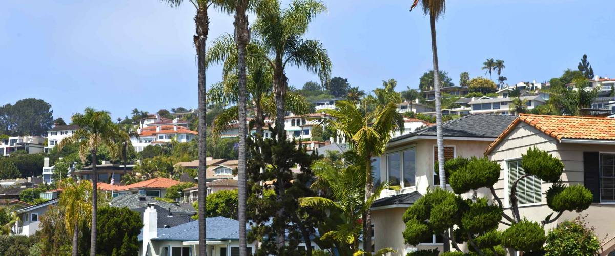 Residential houses in San Diego Point Loma California.
