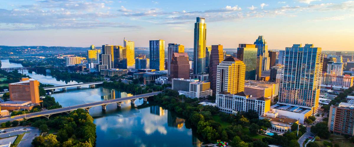 Austin Texas USA sunrise skyline cityscape