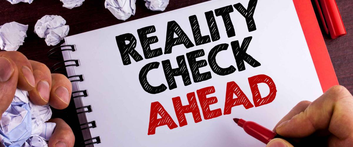 Conceptual hand writing showing Reality Check Ahead. Business photo text Unveil truth knowing actuality avoid being sceptical written by Man Notepad wooden background Marker Paper Balls