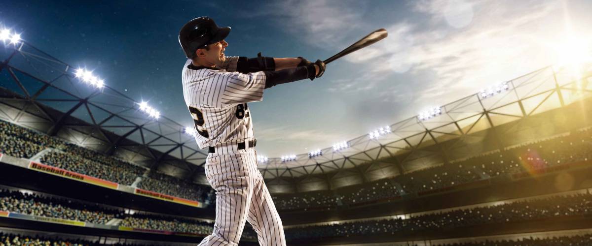 Professional baseball player in action on grand arena
