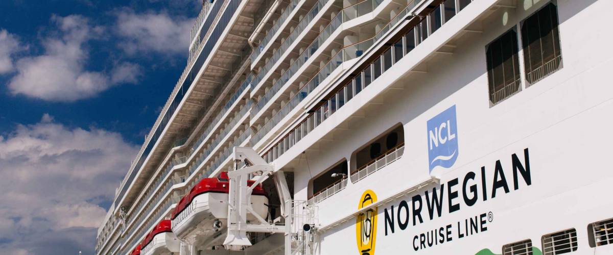 NCL, NORWEGIAN CRUISE LINE SHIP GETAWAY, 13 July 2017 : Cruise liner Getaway are docked in Port of Sant Petersburg.
