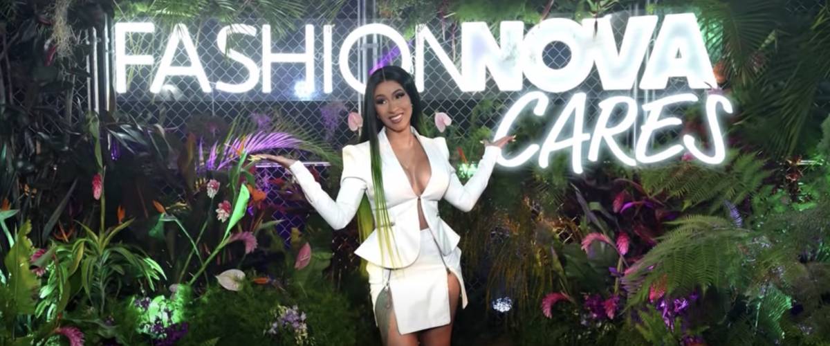 Cardi B dressed in white