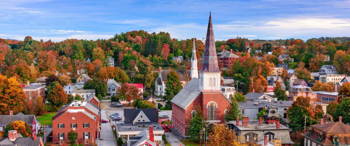 Montpelier, Vermont, USA town skyline.