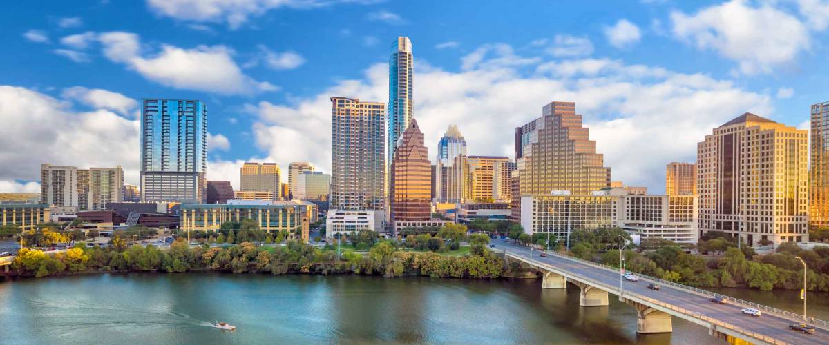 Downtown Skyline of Austin, Texas in USA