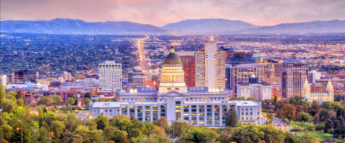 Salt Lake City skyline Utah at night