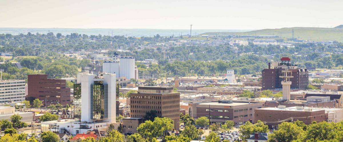 Panorama of Rapid City, South Dakota, USA