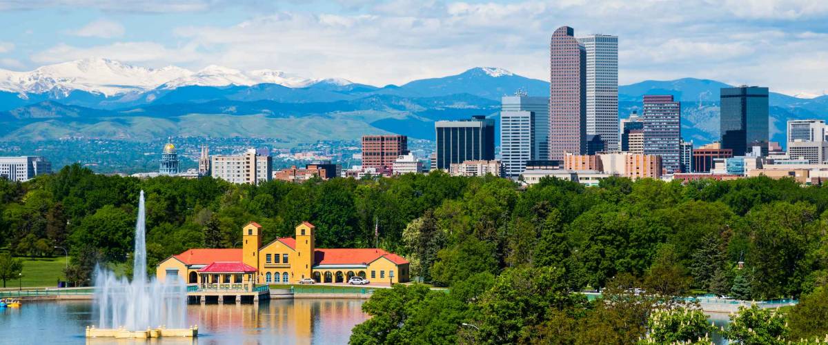 Denver Colorado downtown with City Park