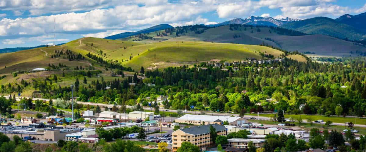 View of Missoula from Mount Sentinel, in Missoula, Montana.