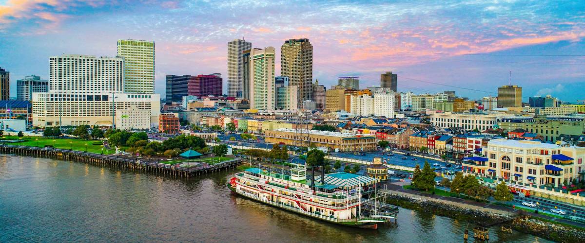 New Orleans, Louisiana, USA Downtown Skyline Aerial